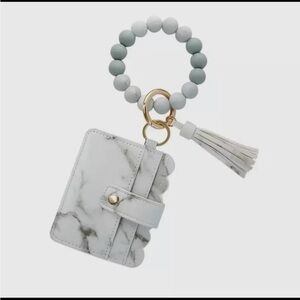 White marble design wristlet clutch